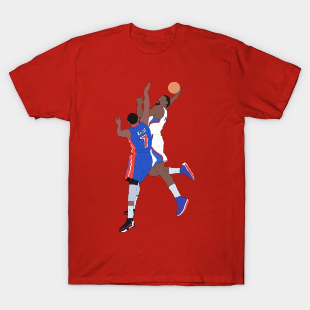 DeAndre Jordan Dunk Over Brandon Knight T-Shirt by rattraptees